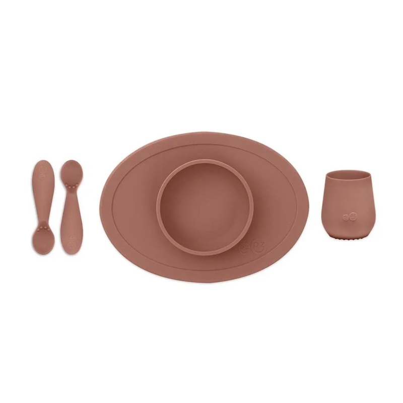 First Food Set by EZPZ|Sage|Pewter|Blush|Blue|Gray|Coral|Indigo|Sienna|Olive|Mauve