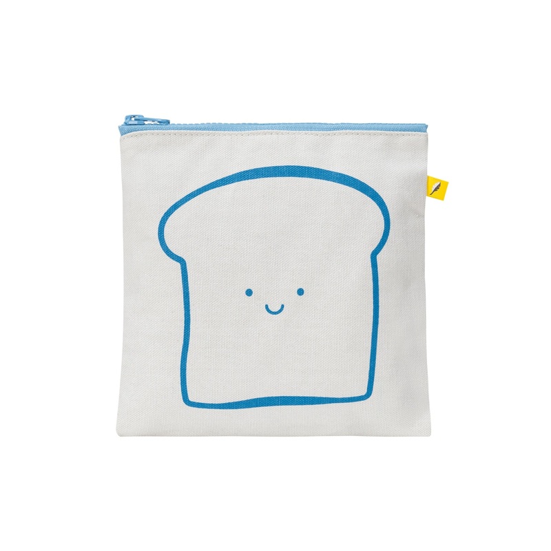 Zip Snack Sack Happy Bread Blue Sandwich Size