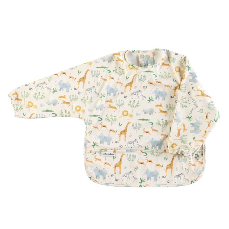 Long Sleeve Waterproof Bib – Safari Jungle by Loulou Lollipop
