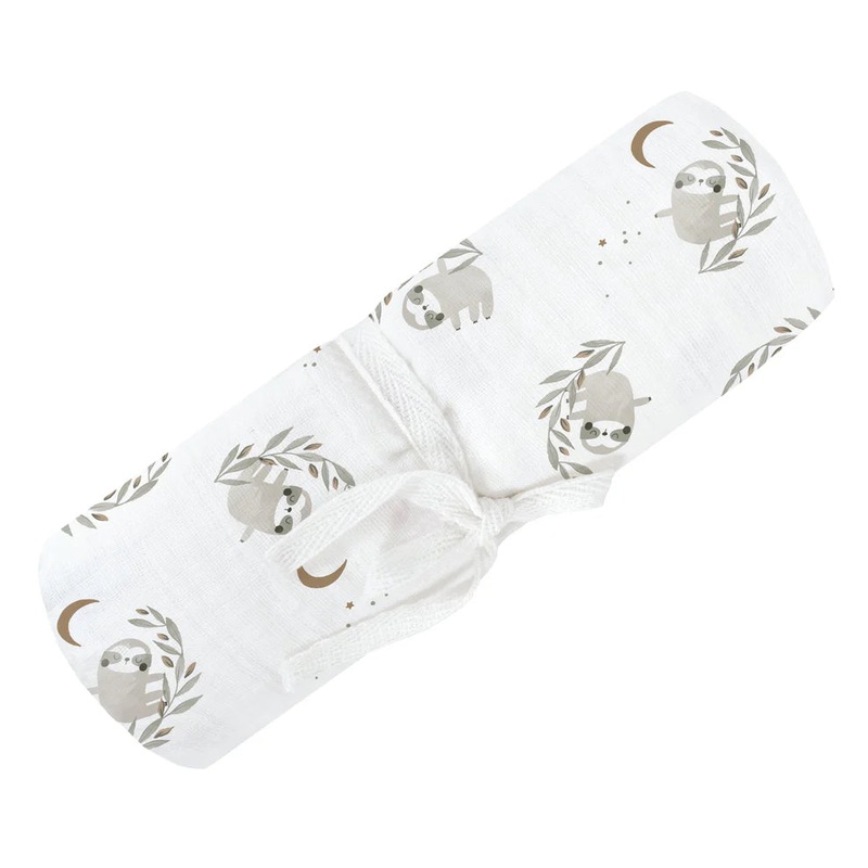 Perlimpinpin Cotton Muslin Single Swaddle (Sloths)