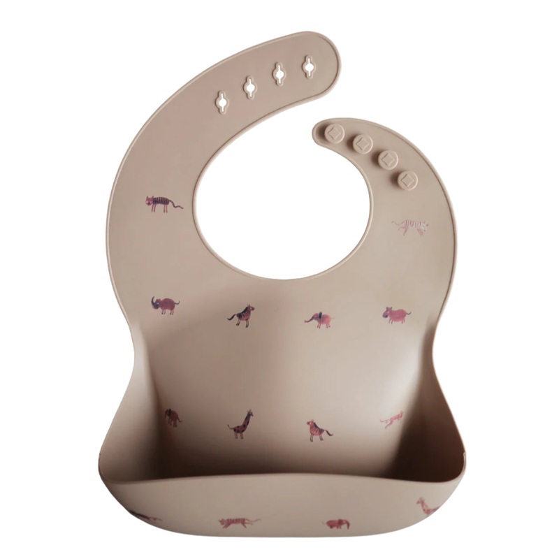 Silicone Baby Bib – Safari Tan by Mushie & Co