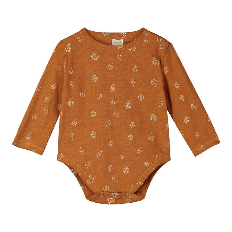 ettie + h Morgan Jersey Onesie (Pumpkin Leaves)