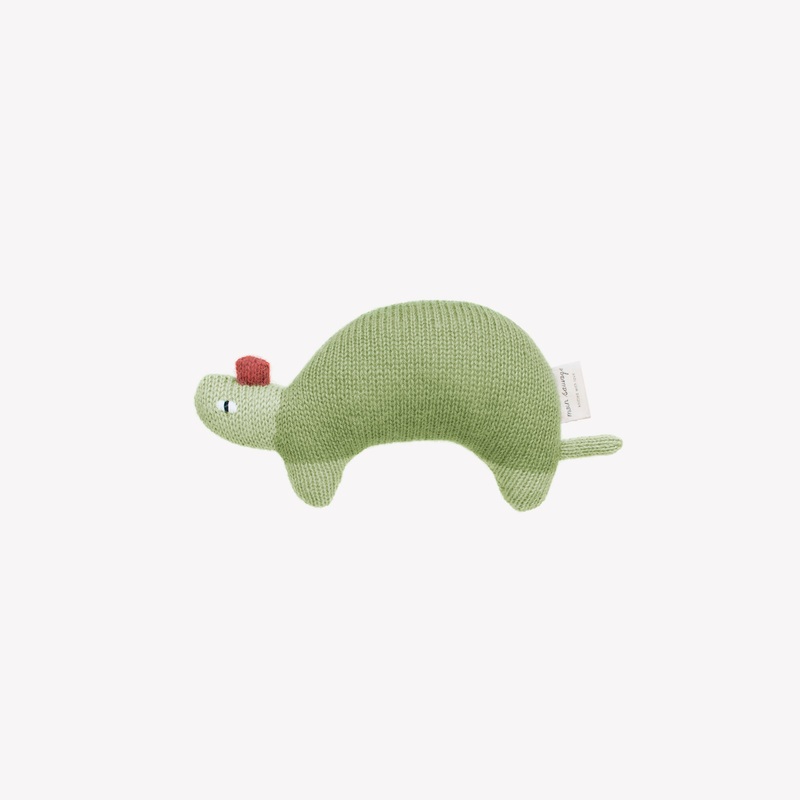 Turtle Knit Toy in Olive Green by Main Sauvage