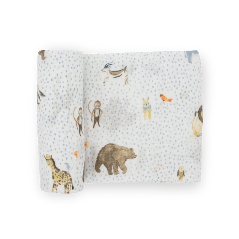 Little Unicorn Cotton Muslin Single Swaddle (Party Animals)