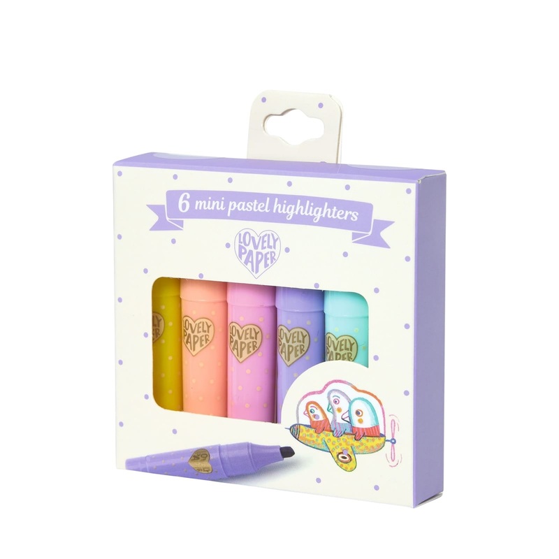 6 Mini Highlighters – Pastel