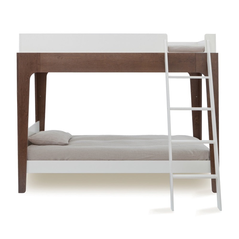 Oeuf Perch Twin Bunk Bed (White/Walnut) SPECIAL ORDER