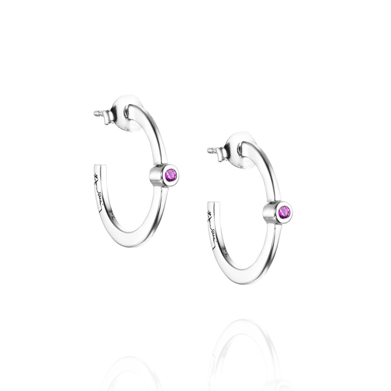 Efva Attling Micro Blink Hoop Earrings Sapphire