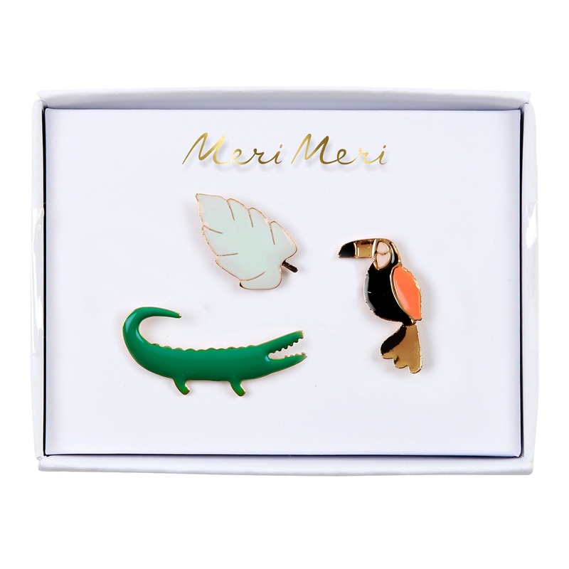 Jungle Enamel Lapel Pins (set of 3)