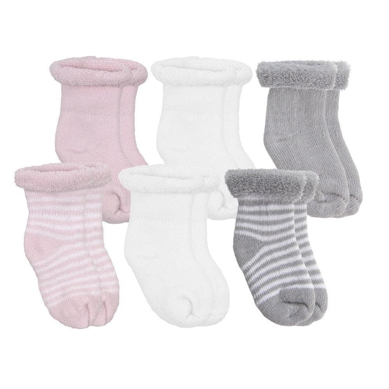 Kushies Terry Baby Socks 6-Pack (Pink)