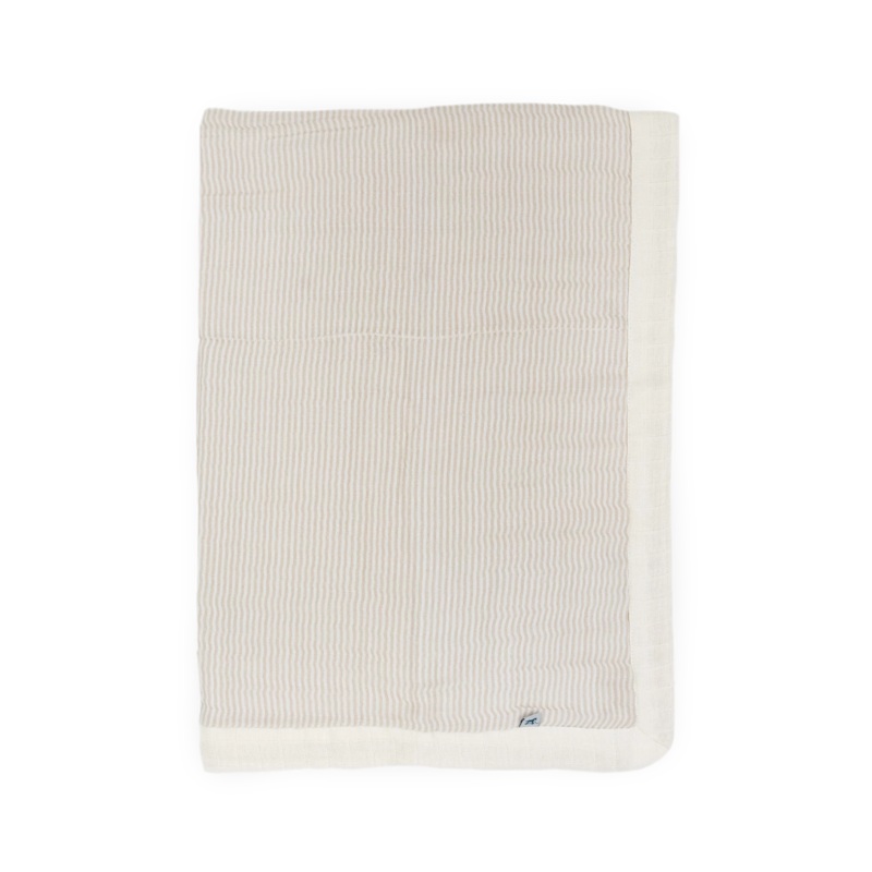 Little Unicorn Organic Cotton Muslin Baby Quilt (Sand Stripe)