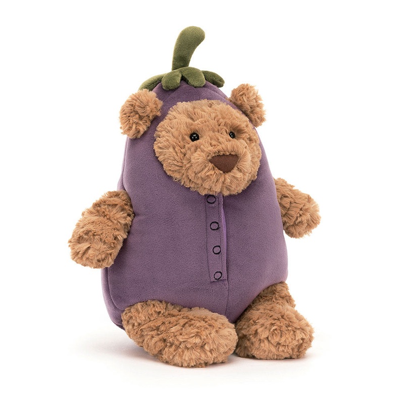 Bartholomew Bear Eggplant – 11 Inch by Jellycat