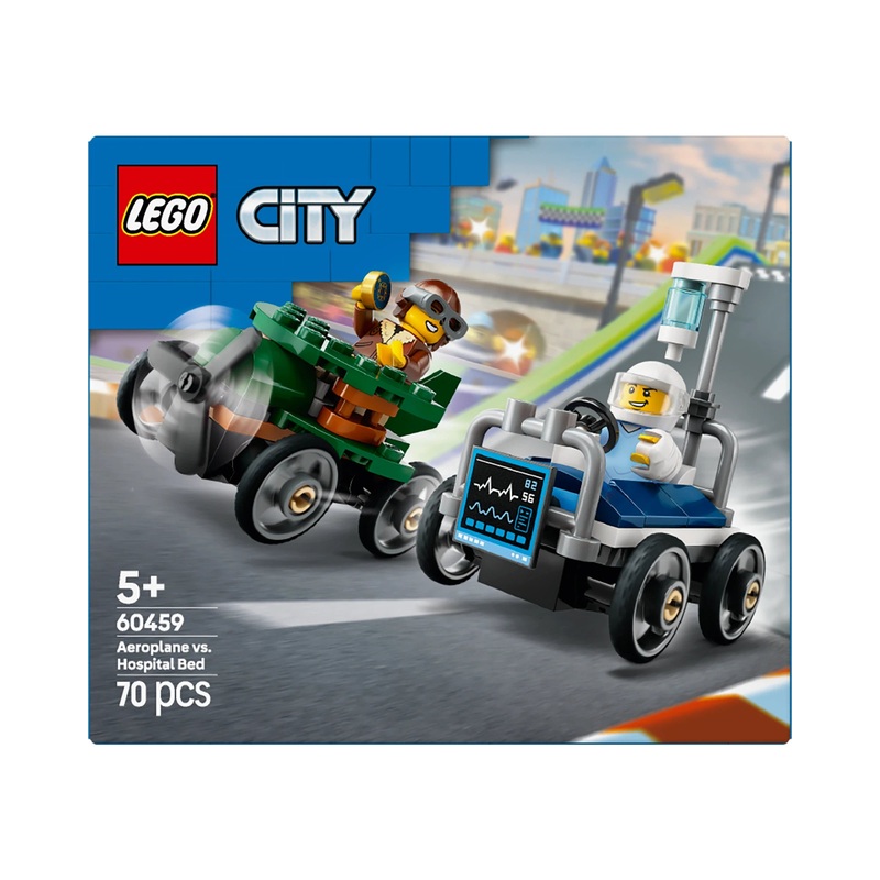 60459 Airplane vs Hospital Bed Race Car Pack
