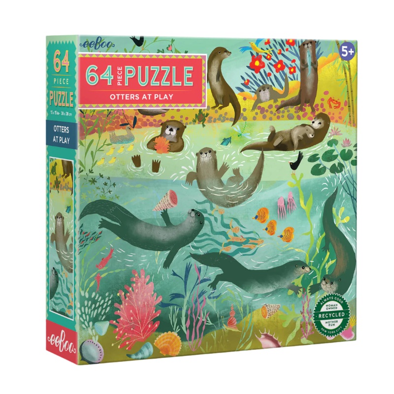 64 Piece Puzzle – Otters at Play by Eeboo