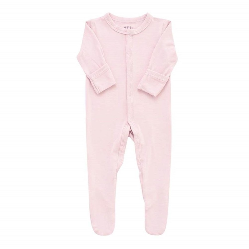 Kyte Baby Snap Footie with Fold Over Mittens (Blush)