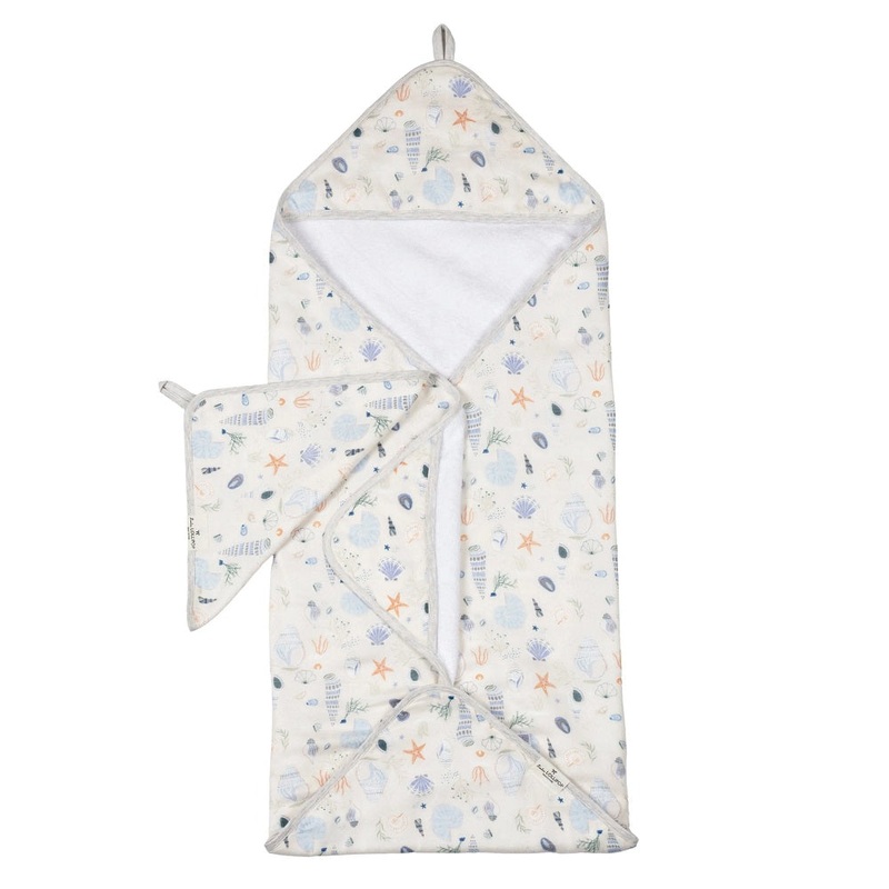 LouLou LOLLIPOP Hooded Towel Set (Seashells)