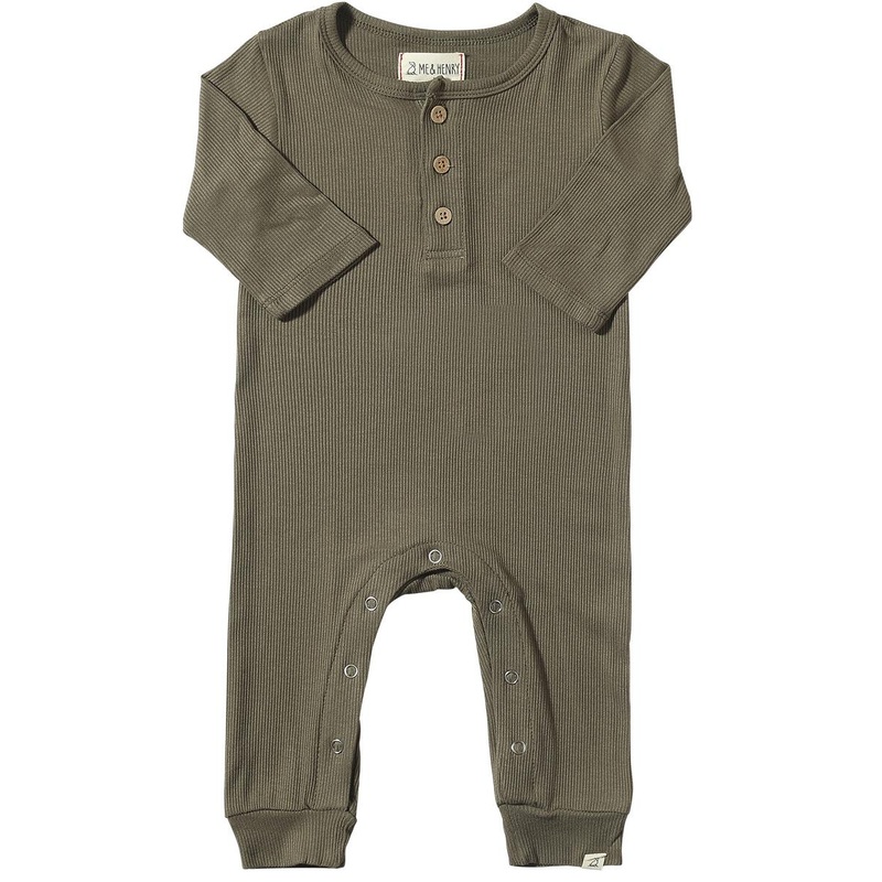 Me & Henry Mason Rib Romper (Green)