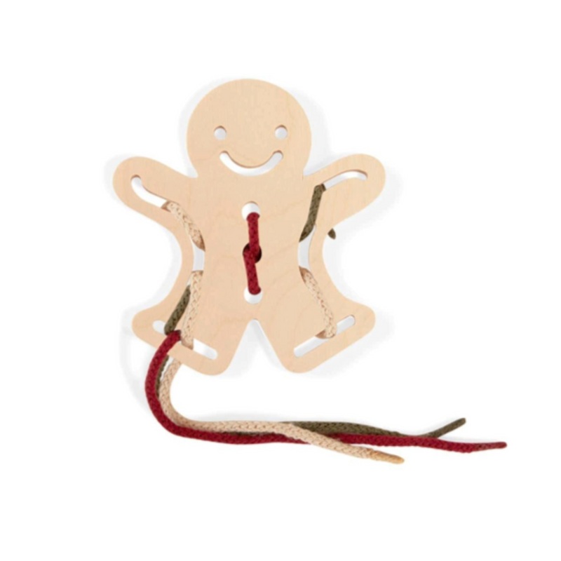 Wooden Lacing Toy in Gingerman – Natural by Babai