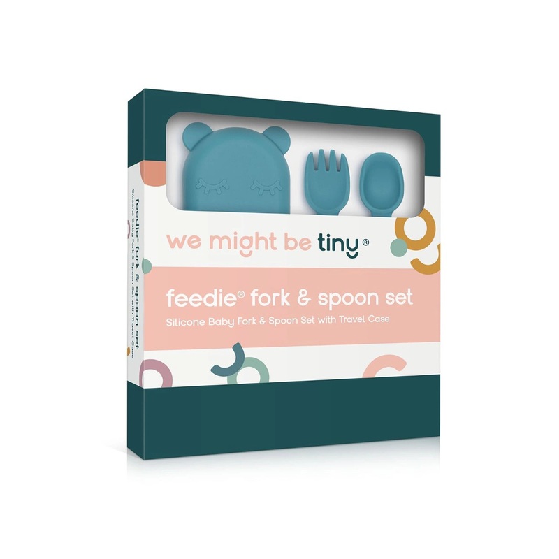 Feedie Fork and Spoon Set Blue Dusk
