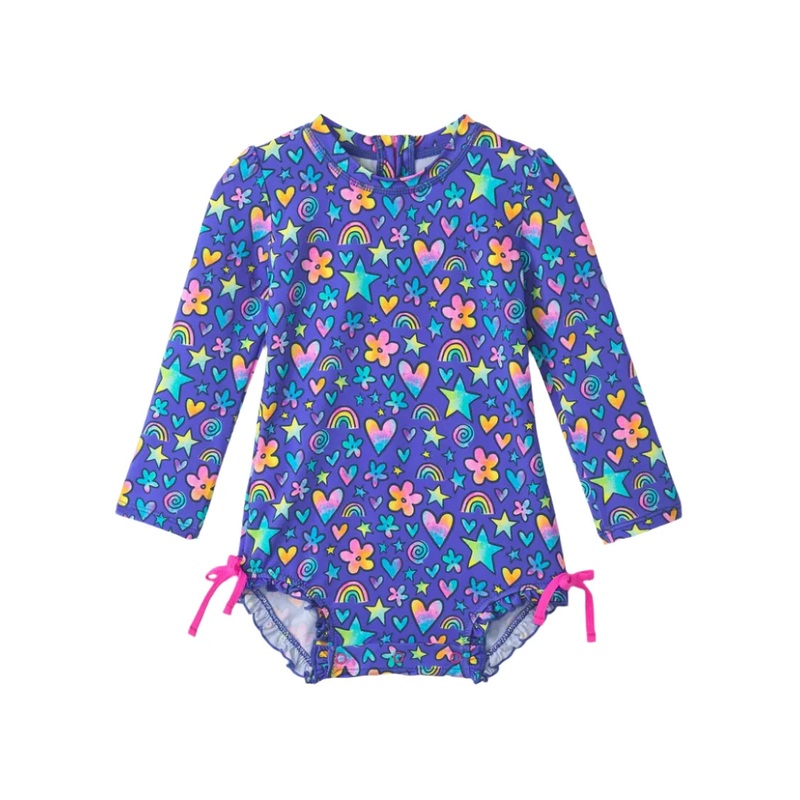Hatley Rashguard Swimsuit (Watercolour Doodles)