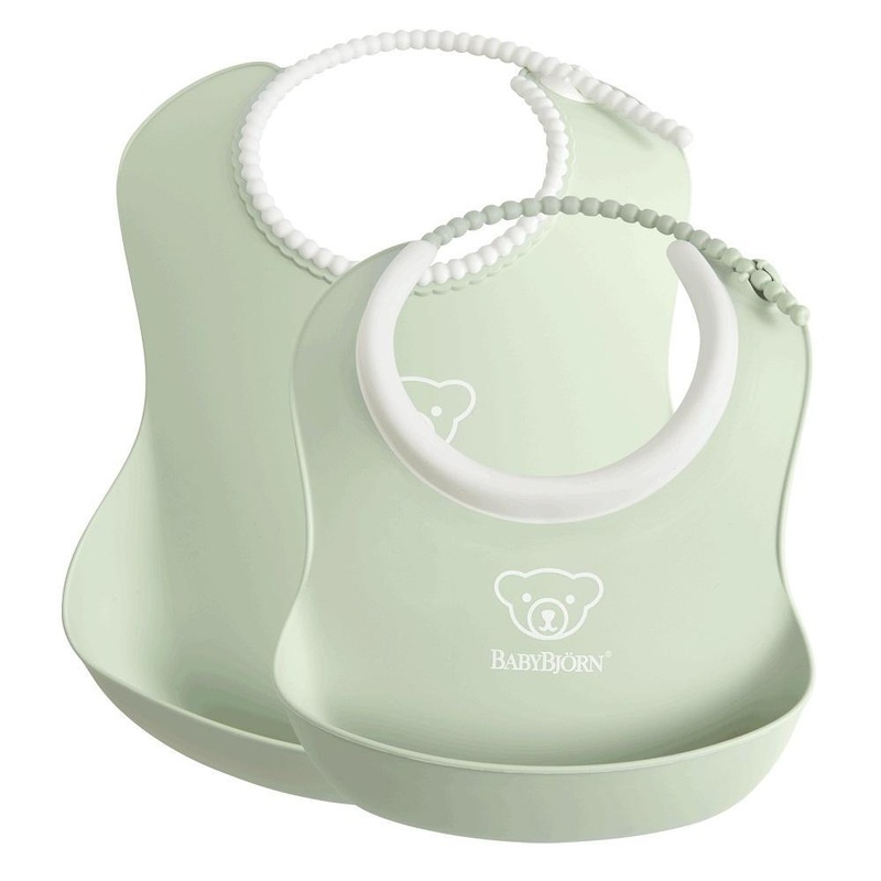 Baby Bjorn Feeding Bib Set 2-Pack (Powder Green)