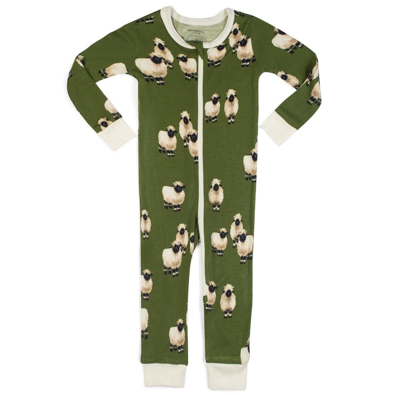 Bamboo Zipper Pajama – Valais Sheep by Milkbarn