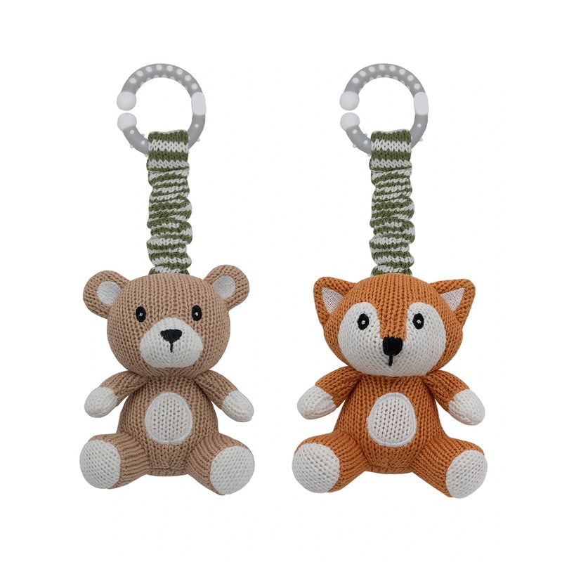 2 Pack Stroller Toy – Bear and Fox