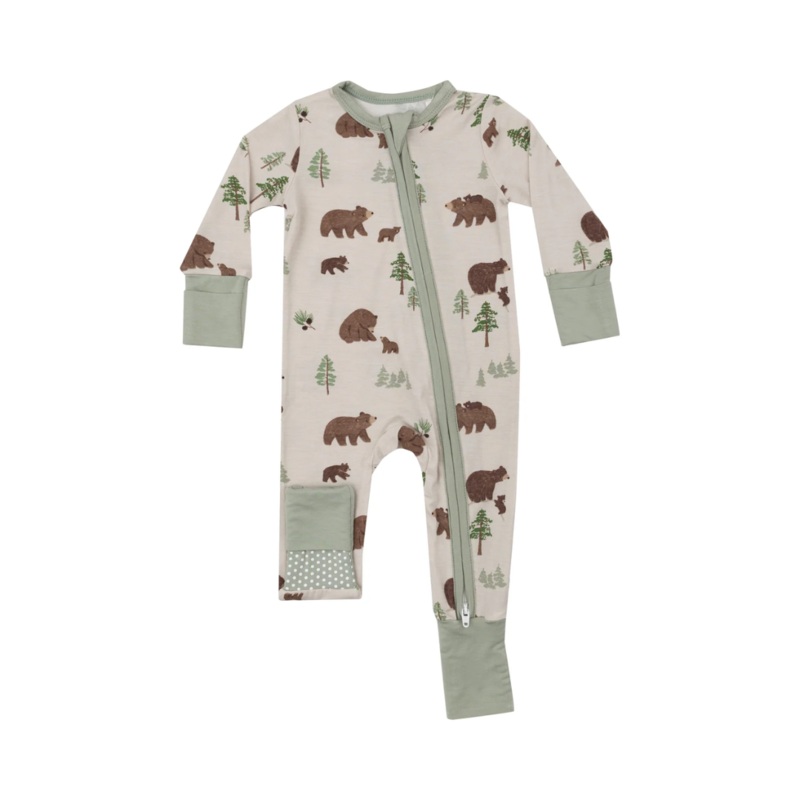 Bamboo 2 Way Zipper Romper – Sweet Brown Bears by Angel Dear – FINAL SALE