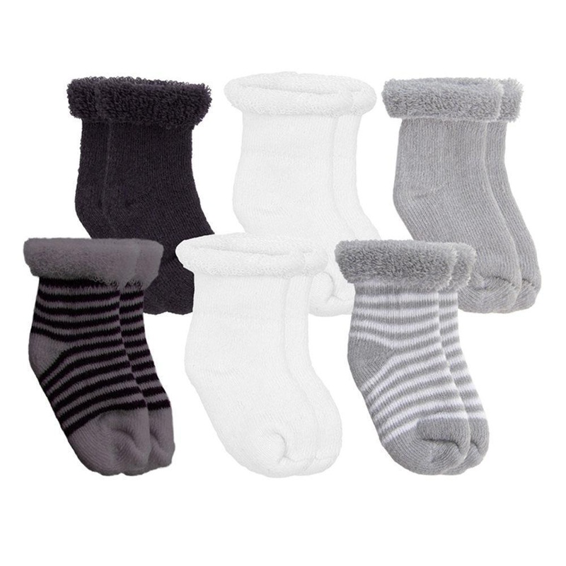 Kushies Terry Baby Socks 6-Pack (Grey)