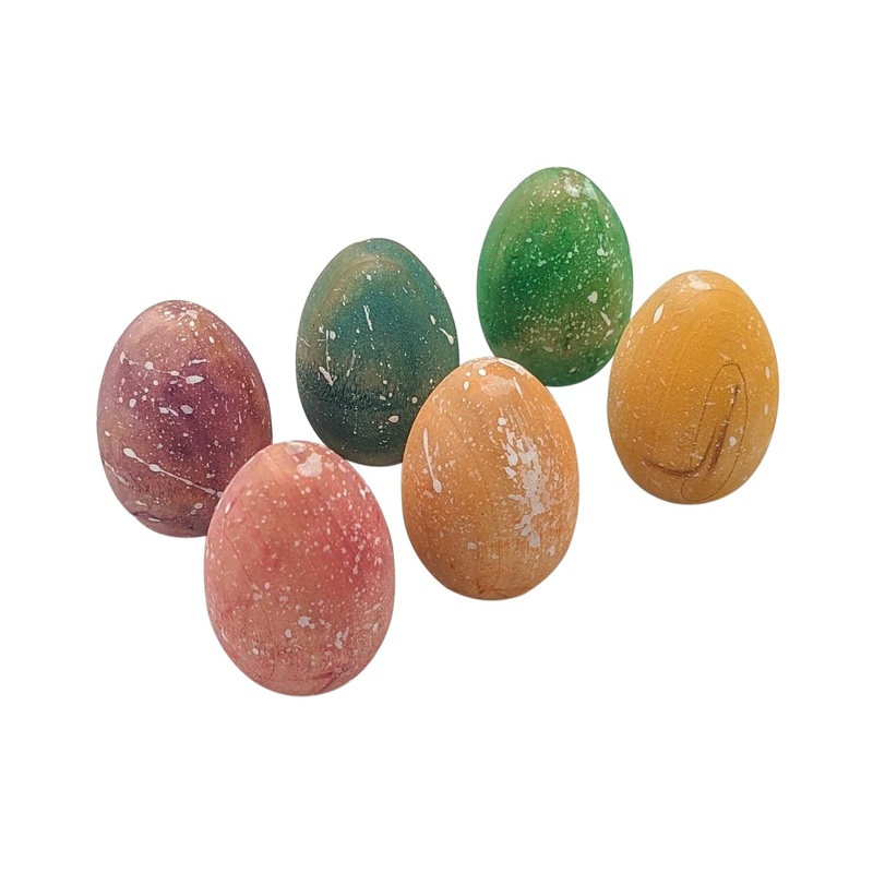 Wooden Speckled Eggs – Set Of 6