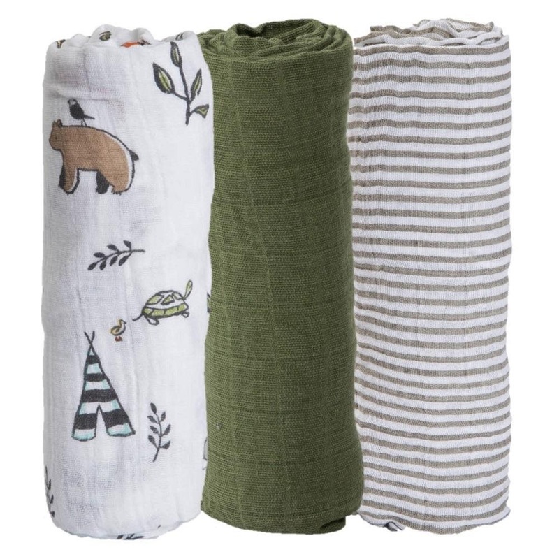 Little Unicorn Cotton Muslin Swaddle Set (Forest Friends 2)