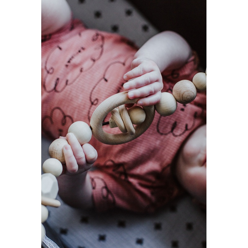 Nature Beechwood Pram Chains|Earth|Stone