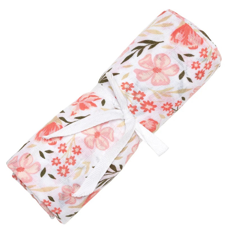 Perlimpinpin Cotton Muslin Single Swaddle (Flowers by Rachel Lyon)