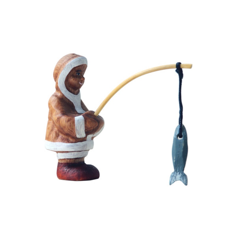 Wooden Eskimo Fishing Set