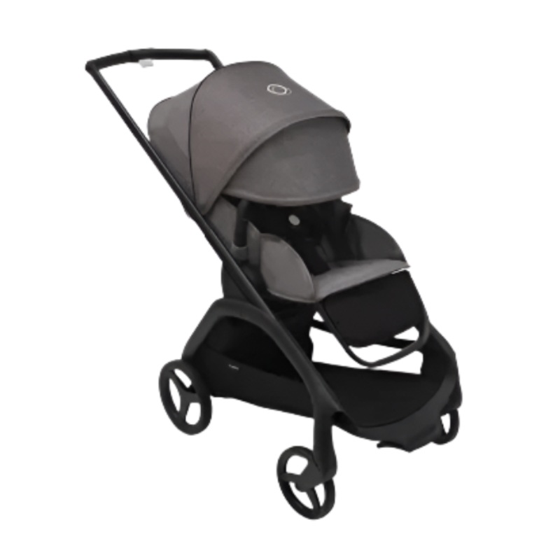 Bugaboo Dragonfly Stroller, Black, 2023, Grey Melange, Grey Melange
