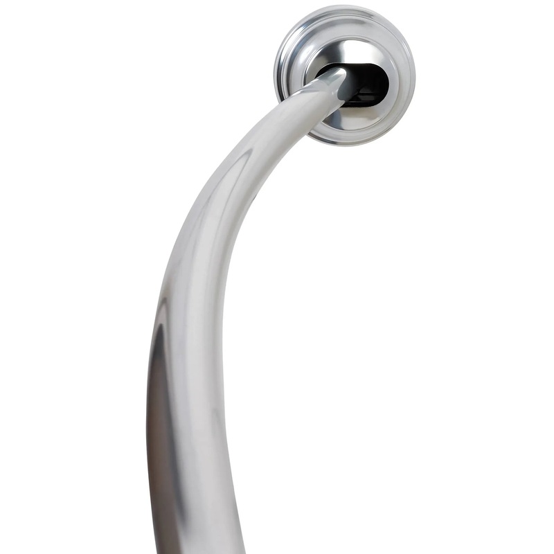 50″ to 72″ NeverRust Rustproof Adjustable Tension Curved Shower Rod Brushed Nickel (See Description)