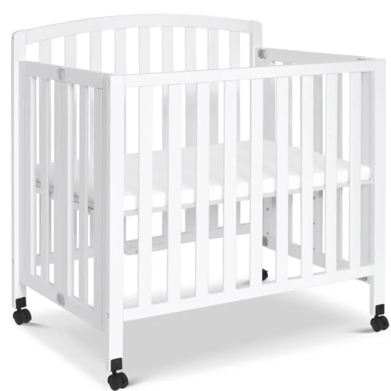Dylan Folding Portable 3-in-1 Mini Crib and Twin Bed – White