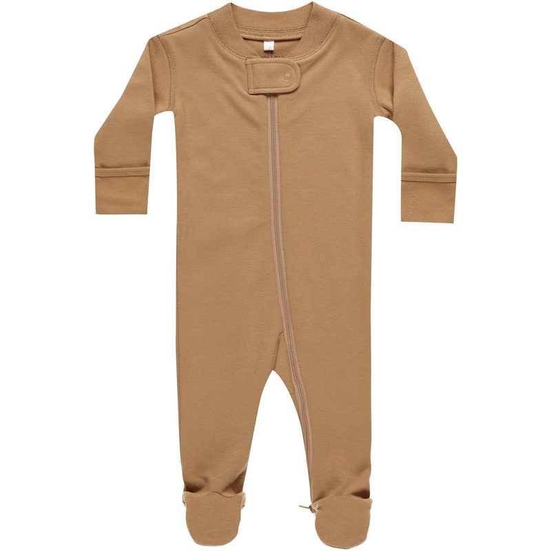 Quincy Mae Zip Long Sleeve Sleeper Footie | Golden