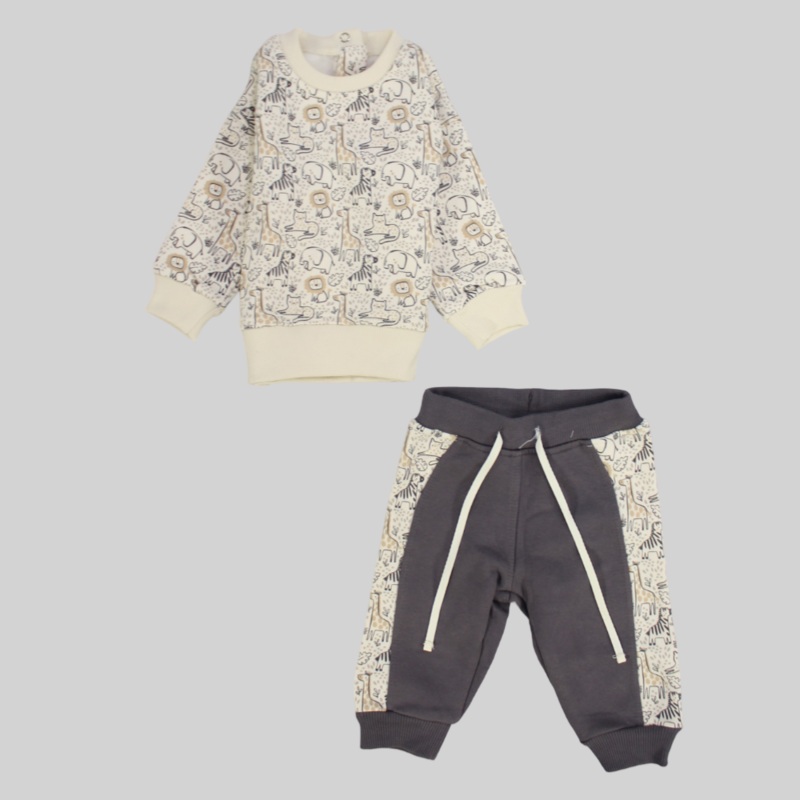 Wild Animals Long-Sleeved Fleeced Pajama