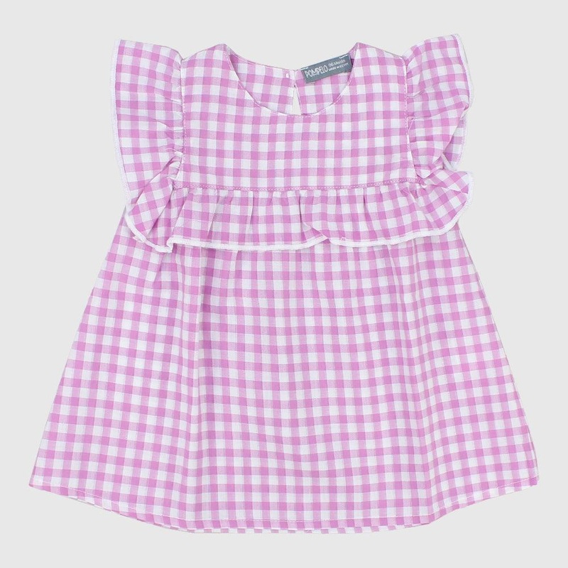 Pink Checkered Sleeveless Dress