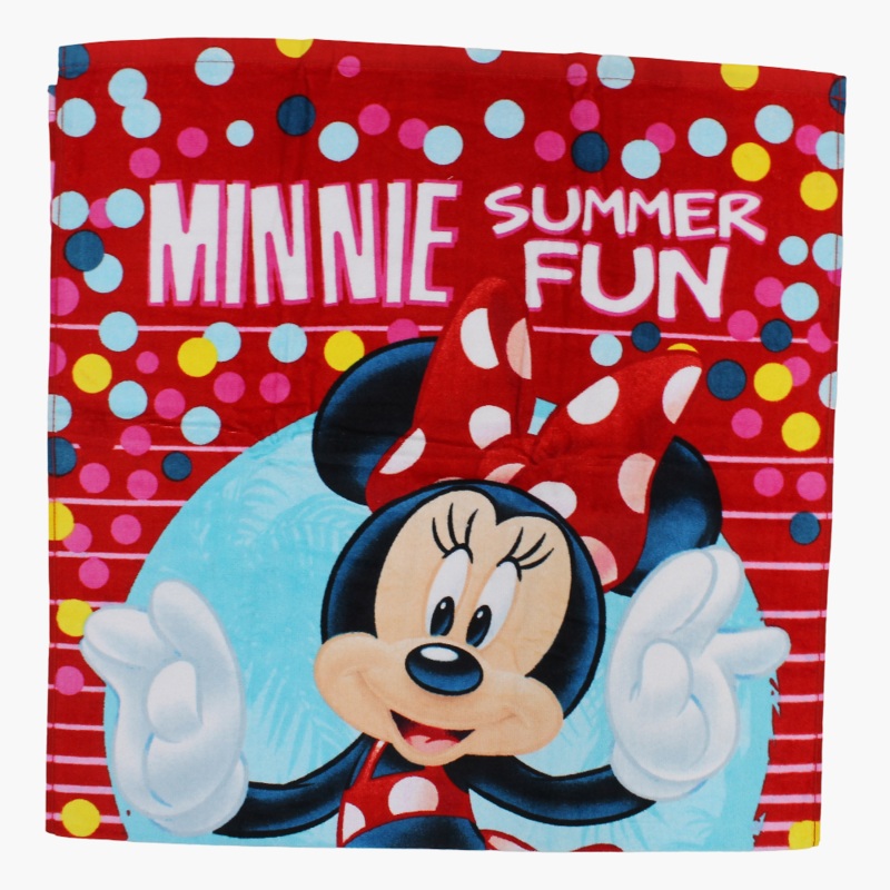 Girls Beach Towel  Red with Minnie Mouse Print (60×120 cm)
