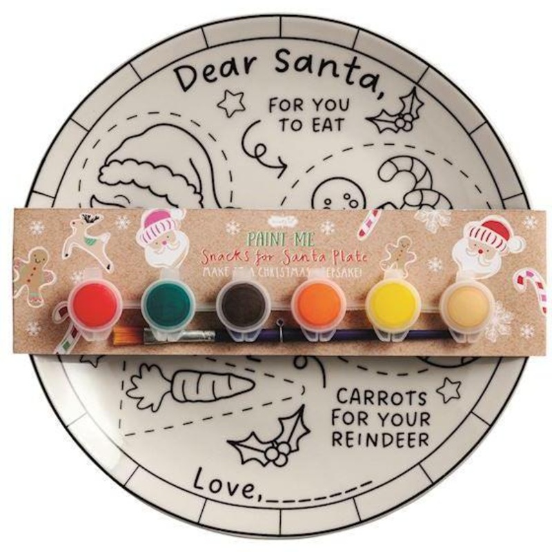 Mud Pie Paint-Me Snacks Of Santa Plate Set