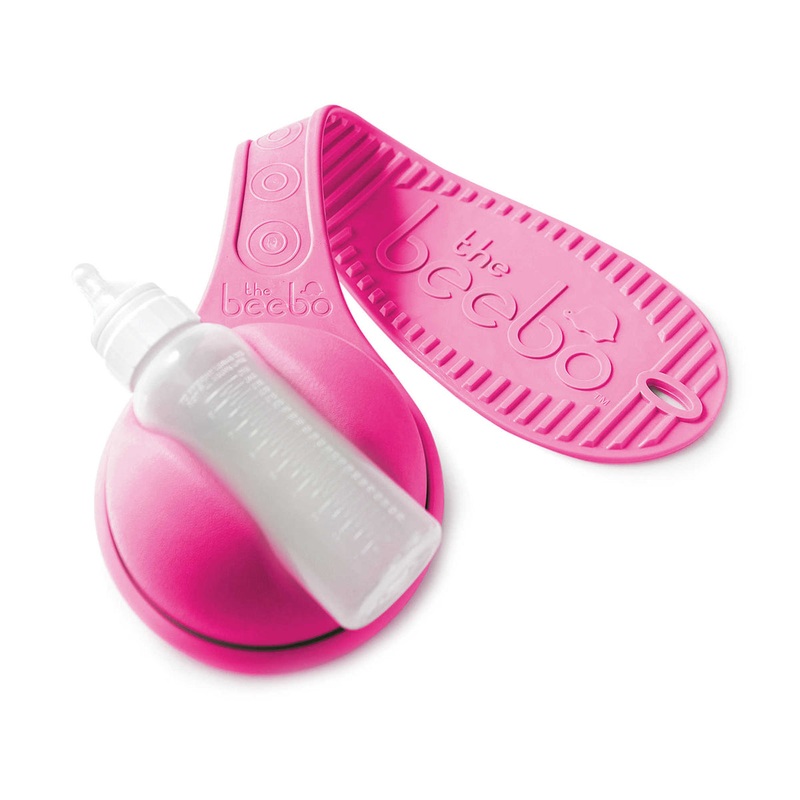The Beebo Free-Hand Baby Bottle Holder – Raspberry