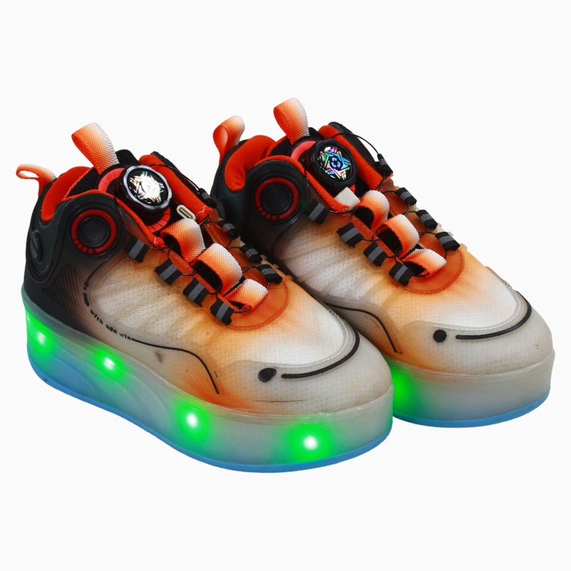 Unisex LED Leather Sneakers with Wheels