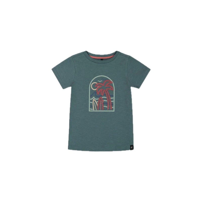 Deux Par Deux Organic Short Sleeve Shirt – Palm Tree