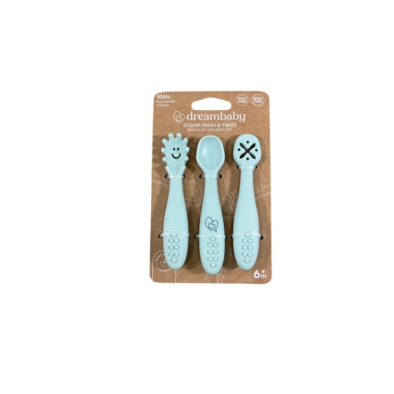 Dreambaby Scoop Mash & Twist Silicone 3 Piece Cutlery Set