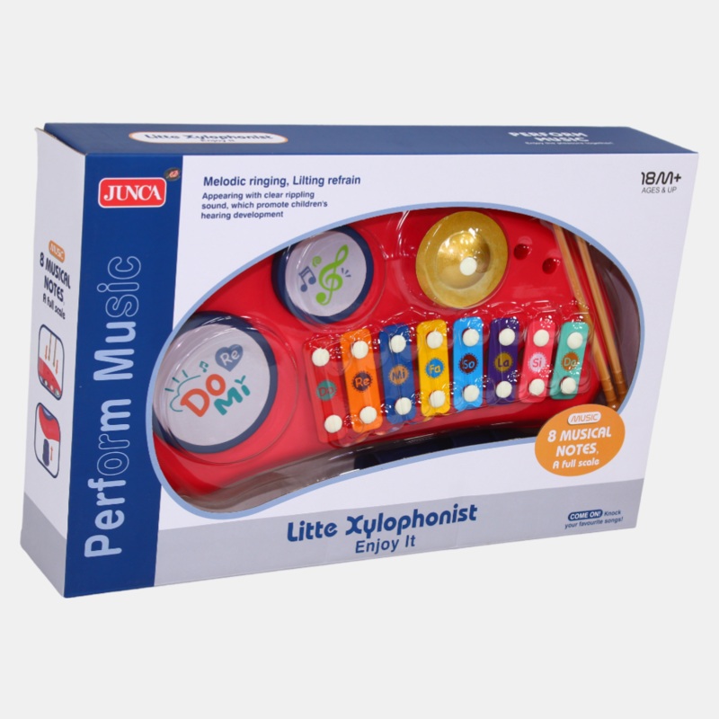 2-in-1 Xylophone & Drum Set  Multifunctional Musical Toy