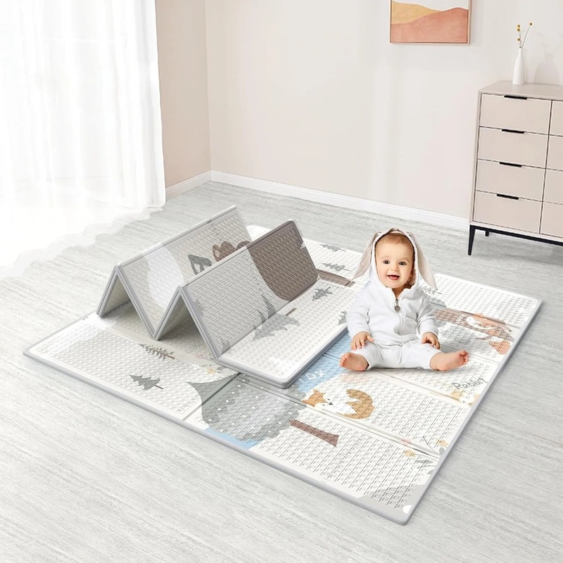 47x47inch Play Mat, Small Spaces Gray