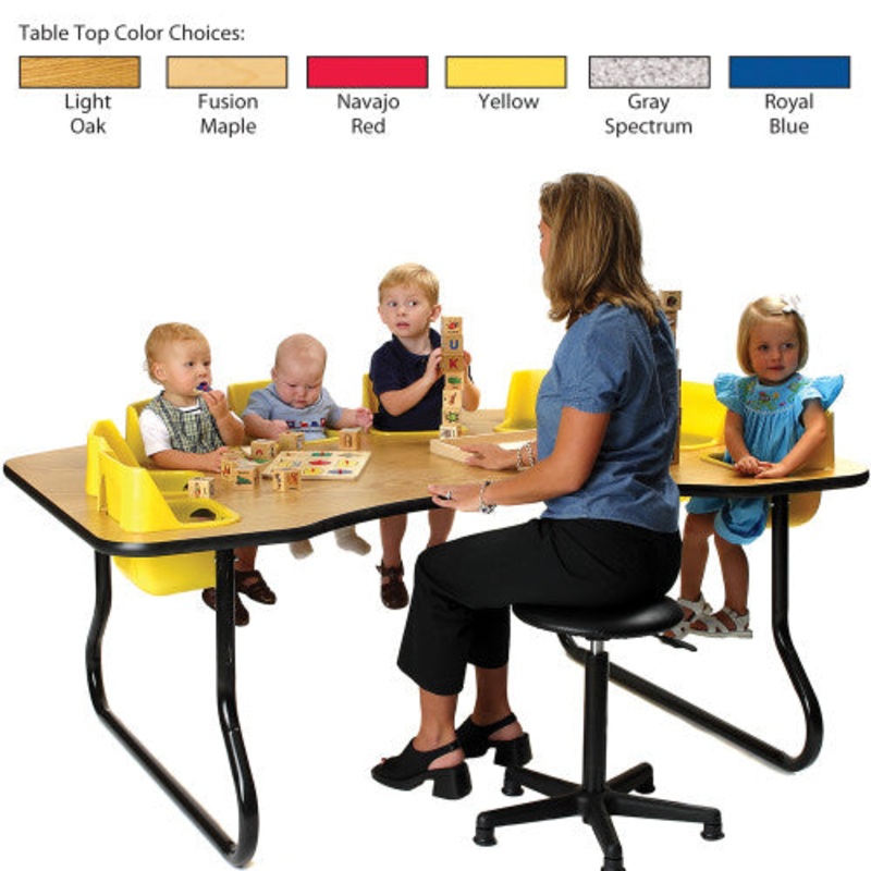 8-Seat Toddler Table, Yellow Table Top with Sand Seats