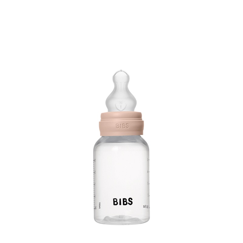 BIBS Round Silicone Baby Bottle 1-Pack 150 ml Slow Flow  Blush
