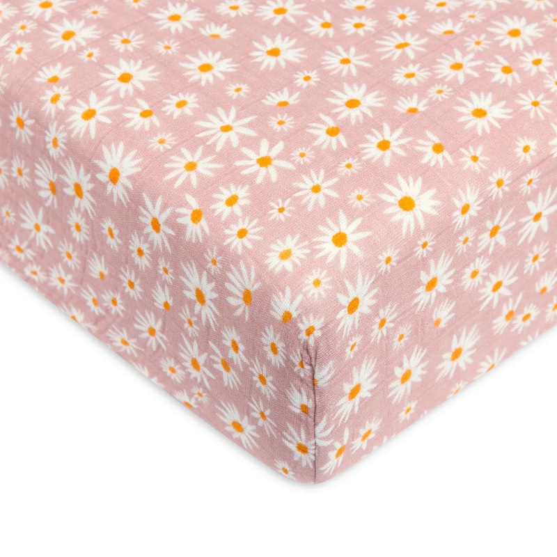 Muslin Crib Sheet – Daisy